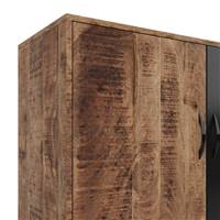 Kroko petit buffet 2 portes en bois de manguier et métal