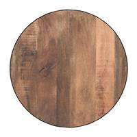 Maca table basse ronde en bois de manguier massif et métal ø70