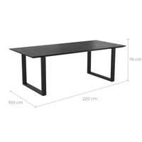 Suri table en teck recyclé noir 8 personnes