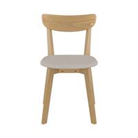 Erra chaise en bois de frêne et tissu beige