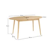 Epura table à manger ovale en bois clair 6 personnes