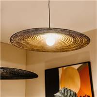 Fillie suspension ronde et plate finition laiton antique Ø70