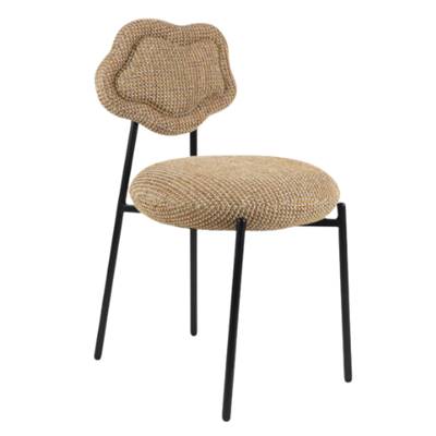 Amago chaise dossier nuage en tissu tweed jaune miami