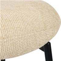 Vanilla tabouret de bar en tissu tweed sable et métal noir H68