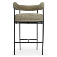 Borry tabouret de bar tweed taupe et métal noir H78