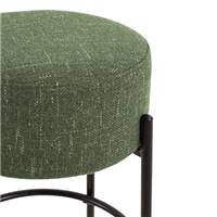York tabouret de bar en tissu vert cactus et métal noir sans dossier H78cm