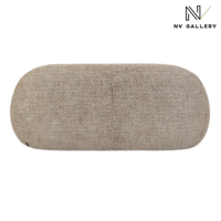 Lorette canapé 2 places arrondi en tissu tweed marron mocha L200cm
