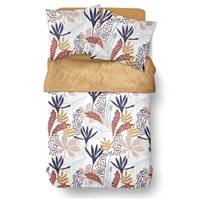 Sunshine parure de lit 220x240 coton imprimé fleurs rose/jaune 12.8