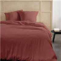 Ali parure de lit 240x260 en gaze de coton uni terracotta