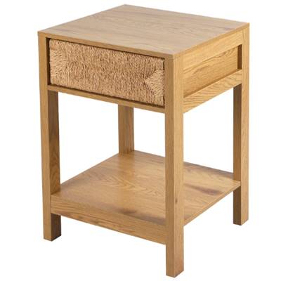 Bella table de chevet 1 tiroir en bois et corde H58cm