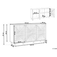 Bella buffet 3 portes bois et corde H75cm