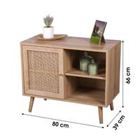 Bali commode 1 porte bois et rotin H 66cm