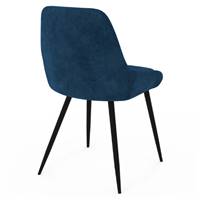 Mady chaise en velours bleu demi-accoudoirs
