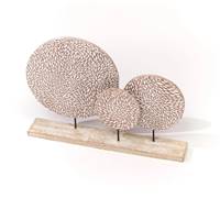 Décoration Mango Wood en bois sculpté motifs beige marron