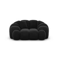 Dolban fauteuil en velours noir effet nuage