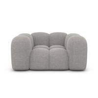 Cotton fauteuil 1 place en tissu texturé gris clair