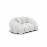 Dolban fauteuil en tissu bouclé blanc effet nuage