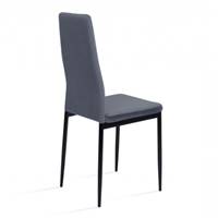 Beata chaise en velours gris clair dossier haut