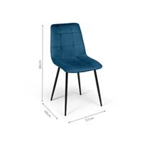 Milla chaise en velours bleu canard effet matelassé