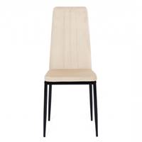 Beata chaise en velours crème dossier haut