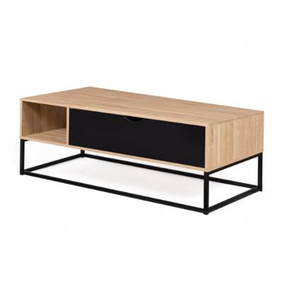 Misou table basse relevable avec rangement bois et noir