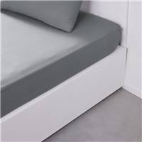 Essential drap housse 140x190 23cm coton acier