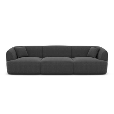Gankeri canapé 3 places en tissu texturé gris anthracite