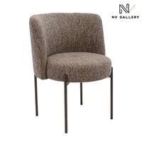 Gilo chaise en tissu tweed taupe et chocolat new york