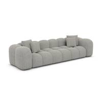 Cotton canapé 4 places en tissu texturé gris clair