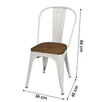 Liv chaise indus blanche métal et bois