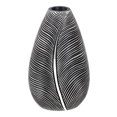 Axelle vase noir et blanc polyuresin S
