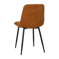 Nancy chaise matelassée marron orange en tissu grosse maille pieds métal