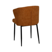 Bardo chaise dossier incurvé en tissu orange marron