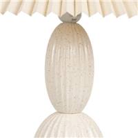 Oliag lampe de table 2 formes style champignon beige et abat-jour éventail H42cm