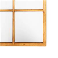 Antic grand miroir mural type fenêtre industrielle 18 carreaux bois naturel H180