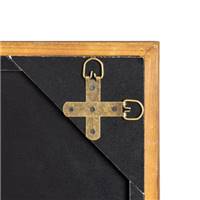 Antic grand miroir mural type fenêtre industrielle 18 carreaux bois naturel H180