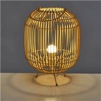 Buri grande lampe métal et osier H35