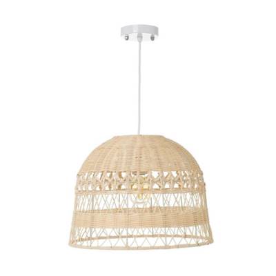 Buri suspension en métal et osier naturel ajouré H26