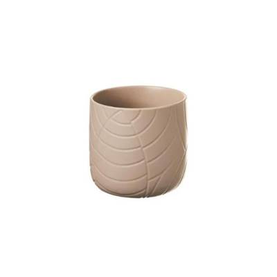 Terra cache-pot beige feuille H12,8
