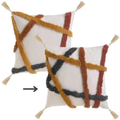 Ashkana coussin en polycoton 6 lignes 45x45cm