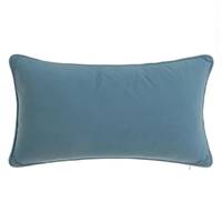 Updo coussin en fausse soie de coton bleu 50x30cm