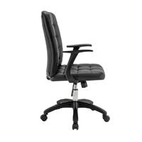 Luka chaise bureau en PU noir réglable à roulettes