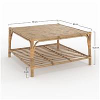 Safari table basse de jardin en bambou