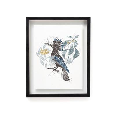 Bahu affiche encadré motif oiseau hupette