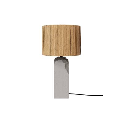 Kalla lampe en raphia et béton gris