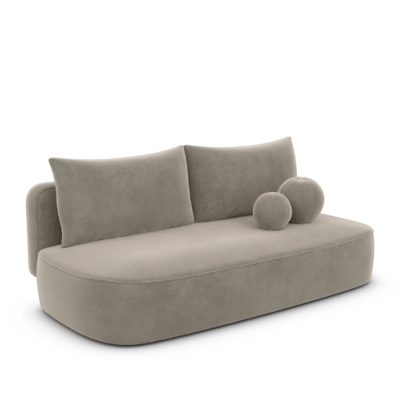 Aldo canapé-lit 137x195 en velours beige foncé