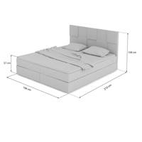 Paollo lit boxspring 160x200 avec rangement en velours beige foncé et surmatelas