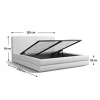 Tichani lit boxspring 160x200 en tissu velours gris clair
