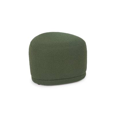 Arthur pouf en tissu bouclé vert kaki