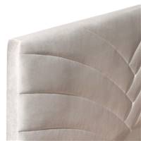 Palmier lit-coffre 160x200 en velours beige